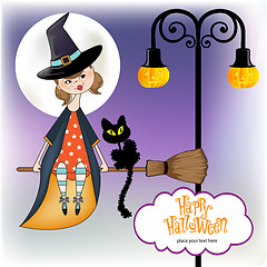 Image showing Halloween witch background