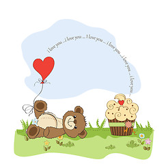 Image showing cute love card with teddy bear