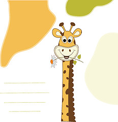 Image showing birthday greeting card with giraffe