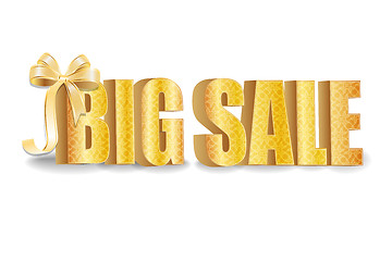 Image showing 3D big sale, made of pure, beautiful luxury gold