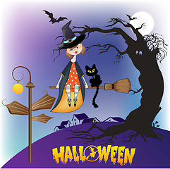 Image showing Halloween witch background