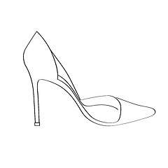 Image showing Shoes on a high heel isolated on white background