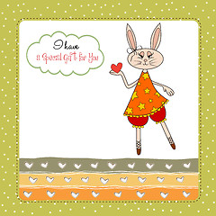 Image showing cute little doe who gives her heart. romantic and funny love gre