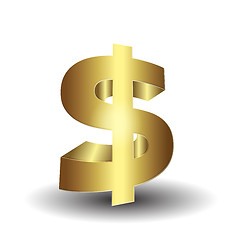 Image showing golden 3d dollar sign