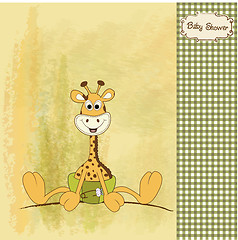 Image showing baby shower card with baby giraffe