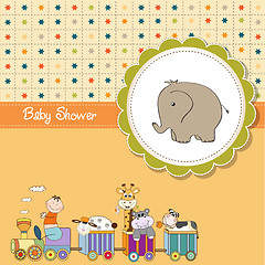 Image showing funny cartoon baby shower card