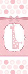 Image showing new baby announcement card with giraffe