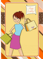 Image showing pretty girl at shopping