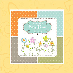 Image showing baby shower card with cute flowers