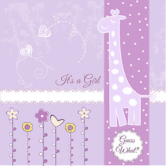 Image showing new baby announcement card with giraffe