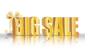 Image showing 3D big sale, made of pure, beautiful luxury gold