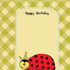 Image showing happy birthday card with ladybug