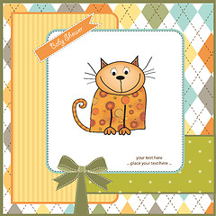 Image showing new baby shower card with cat