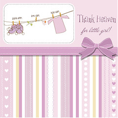 Image showing baby girl shower announcement card