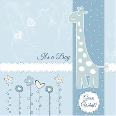 Image showing new baby announcement card with giraffe