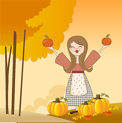 Image showing autumn girl