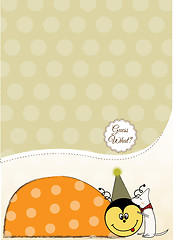 Image showing happy birthday card with ladybug