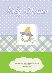 Image showing new baby boy shower card