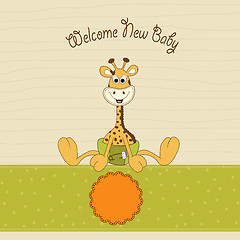 Image showing baby shower card with baby giraffe