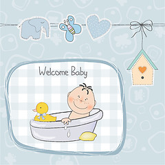 Image showing baby boy shower card