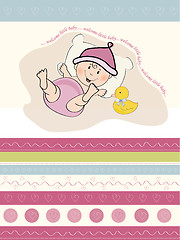 Image showing baby girl shower card