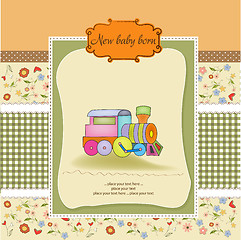 Image showing baby  shower card with toy train