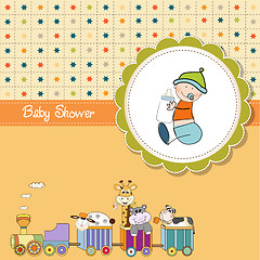 Image showing funny cartoon baby shower card