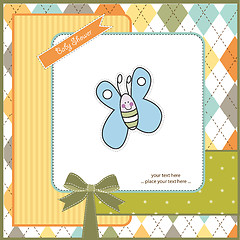 Image showing cute baby shower card with butterfly