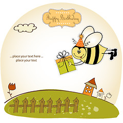 Image showing birthday card with bee