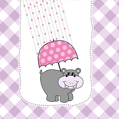 Image showing new baby invitation with hippopotamus