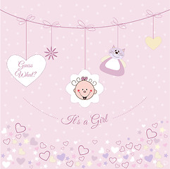 Image showing Baby girl announcement