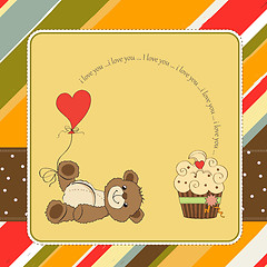 Image showing cute love card with teddy bear