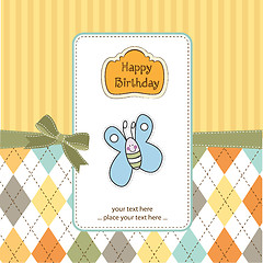 Image showing cute baby shower card with butterfly