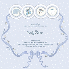 Image showing baby boy announcement card