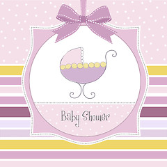 Image showing baby girl announcement card