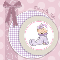 Image showing  baby girl announcement card