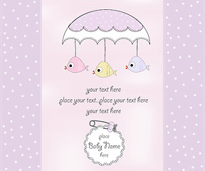 Image showing new baby girl shower card