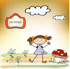 Image showing fun background with little girl