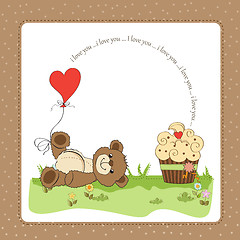 Image showing cute love card with teddy bear
