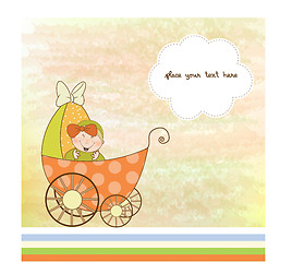 Image showing baby girl announcement card