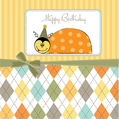 Image showing happy birthday card with ladybug