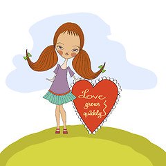 Image showing pretty young girl in love