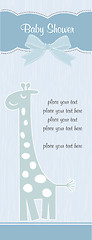 Image showing new baby announcement card with giraffe