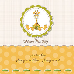 Image showing baby shower card with baby giraffe