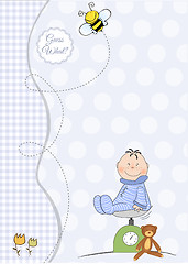 Image showing baby boy shower announcement