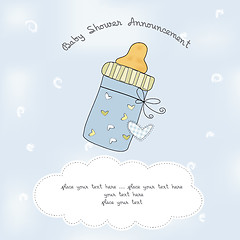 Image showing baby shower card with bottle milk