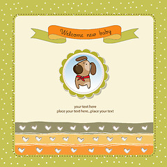 Image showing romantic baby shower card with dog