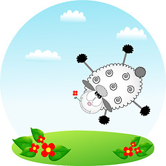 Image showing flying sheep