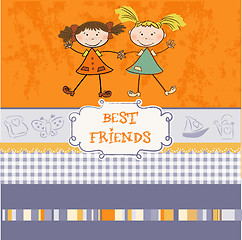 Image showing two little girls best friends