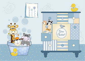 Image showing baby boy shower card